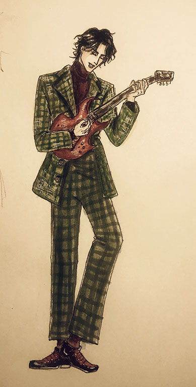 Musicien jouant de la guitare.